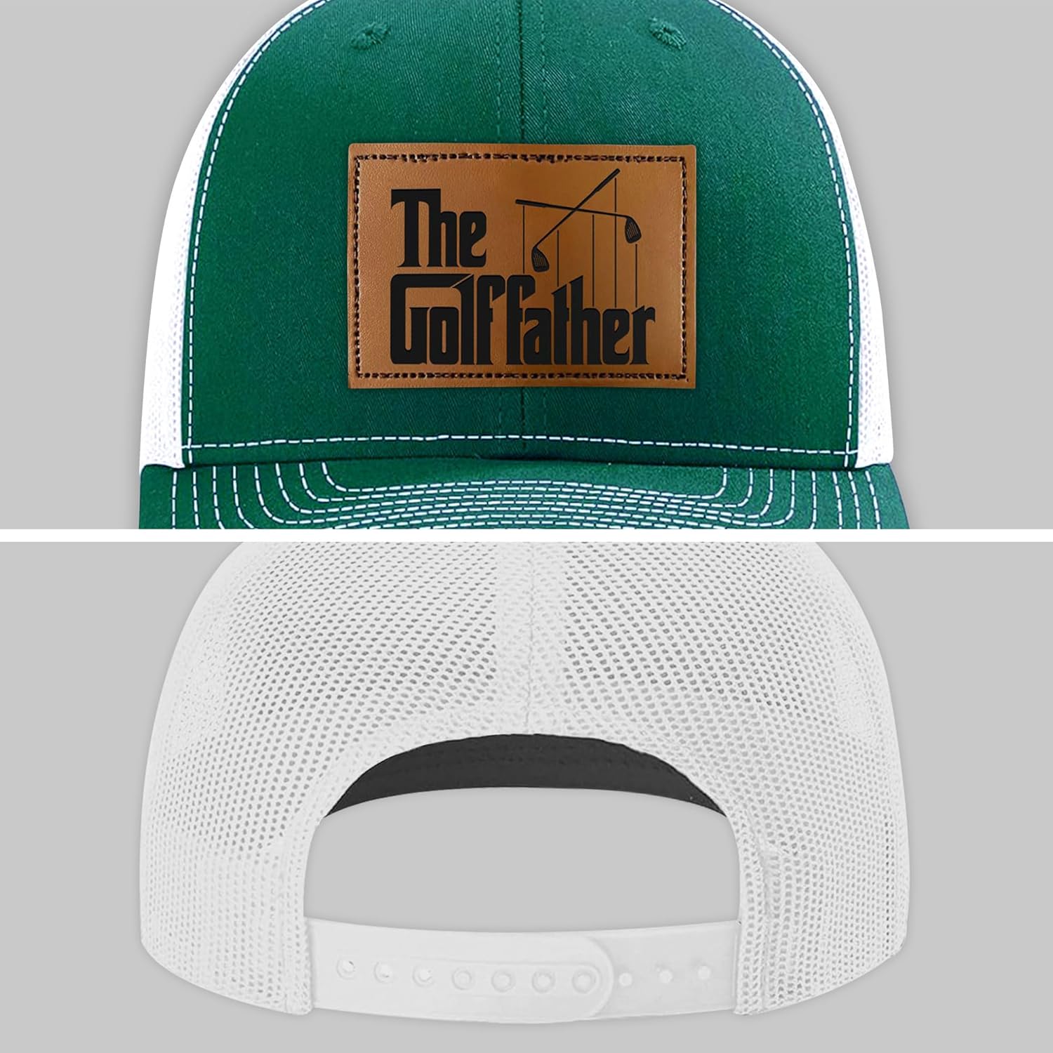 Christmas Father Golf - Dad Hat - Gifts for Dad from Daughter, Son, Kids - Golf Gifts for Men - Adjustable Fit, Comfortable Cotton, Perfect for Casual Wear - The Father Trucker Hat, Green - Image 5
