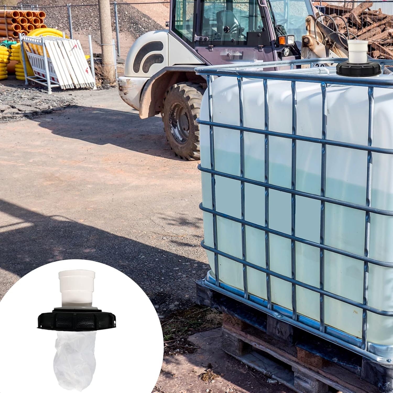 Rain Water Tank Filter IBC Tank Lid Filter Rainwater Tank Lid Nylon IBC Filter Adapter for Rainwater IBC Container 165mm