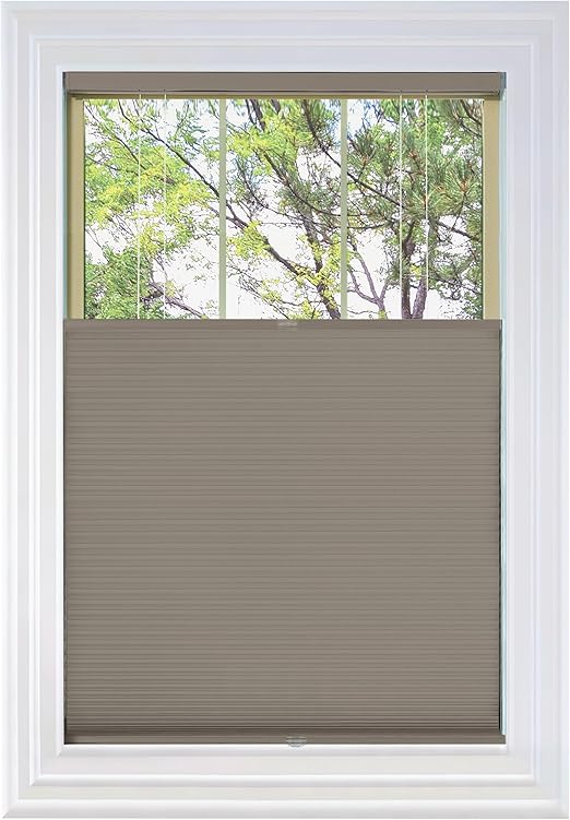 BlindsAvenue Cordless Top Down Bottom Up Cellular Honeycomb Shade, 9/16" Single Cell, Blackout, Warm Cocoa, Size: 34.5" W x 48" H