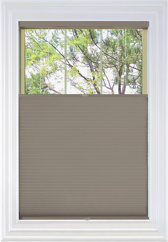 BlindsAvenue Cordless Top Down Bottom Up Cellular Honeycomb Shade, 9/16" Single Cell, Blackout, Warm Cocoa, Size: 34.5" W x 48" H
