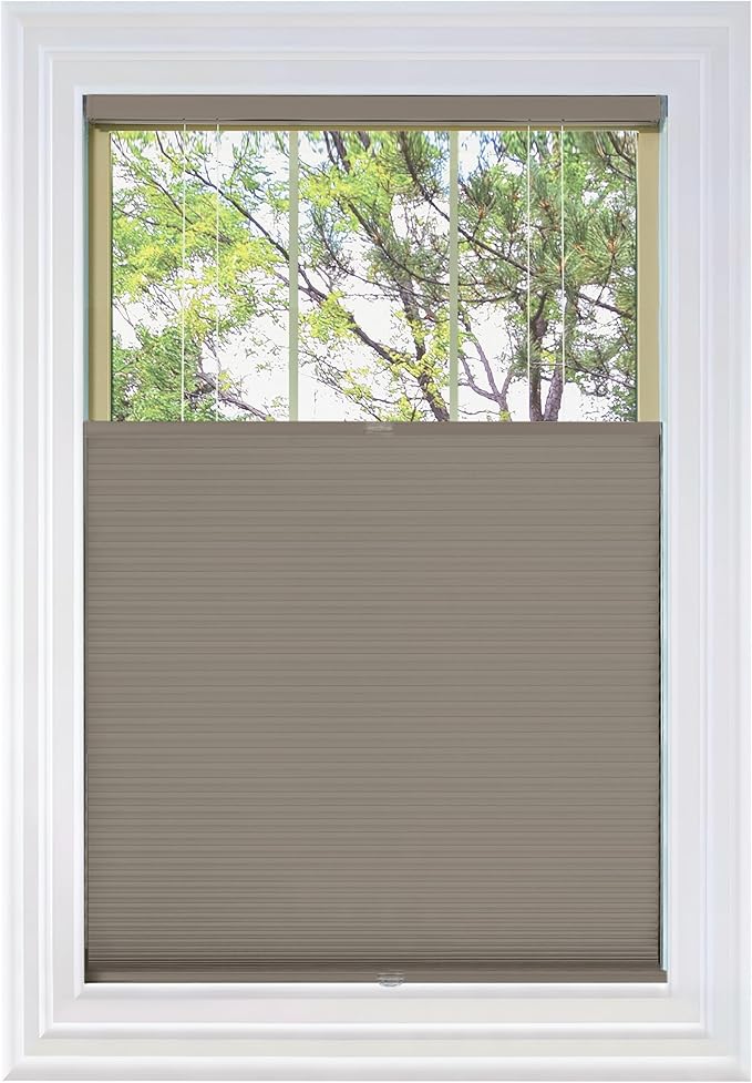 BlindsAvenue Cordless Top Down Bottom Up Cellular Honeycomb Shade, 9/16" Single Cell, Blackout, Warm Cocoa, Size: 34.5" W x 48" H