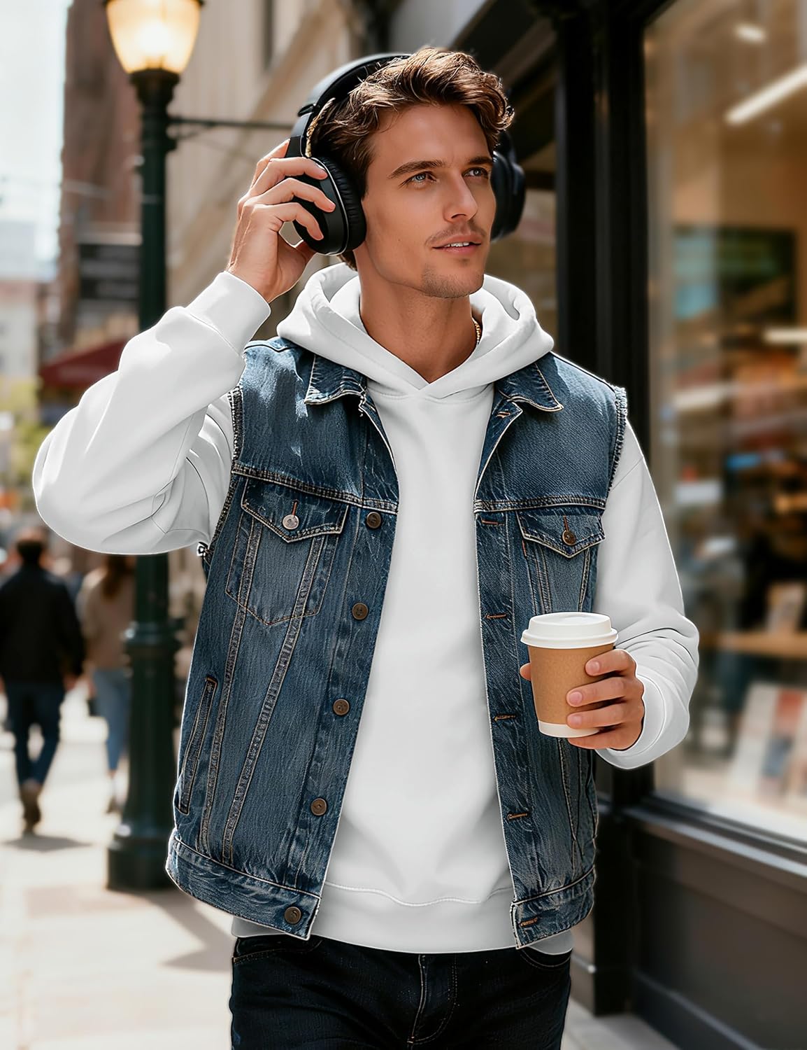 MAGCOMSEN Mens Hoodies Fashion Casual Athletic Hoody Pullover Fleece Lined Simple Soft Sweatshirts with Kangaroo Pocket