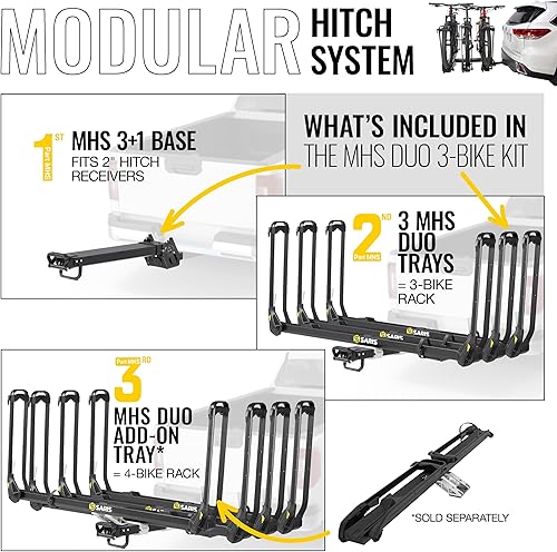 Miniatura 10 de Saris MHS - Sistema de enganche modular para automóviles, camiones y SUV, portabicicletas de aluminio mecanizado de precisión