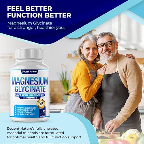 Miniatura 6 de Cápsulas de glicinato de magnesio de 1750 mg  Ultra alta absorción y biodisponibilidad Suplemento de magnesio elemental de apoyo quelado muscular,