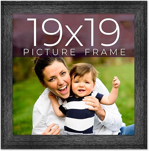 Marco de fotos negro de madera real de 19 x 19 pulgadas de ancho de 1.5 pulgadas Profundidad del marco interior de 0.5 pulgadas Marco de fotos