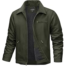 TACVASEN Mens Work Jackets Waterproof Heavy Duty Duck Canvas Sherpa Coat