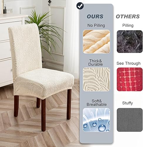 Vista 21 de Fundas para sillas de comedor, fundas para sillas de comedor, fundas elásticas para sillas Parsons, funda protectora para silla de comedor, cocina