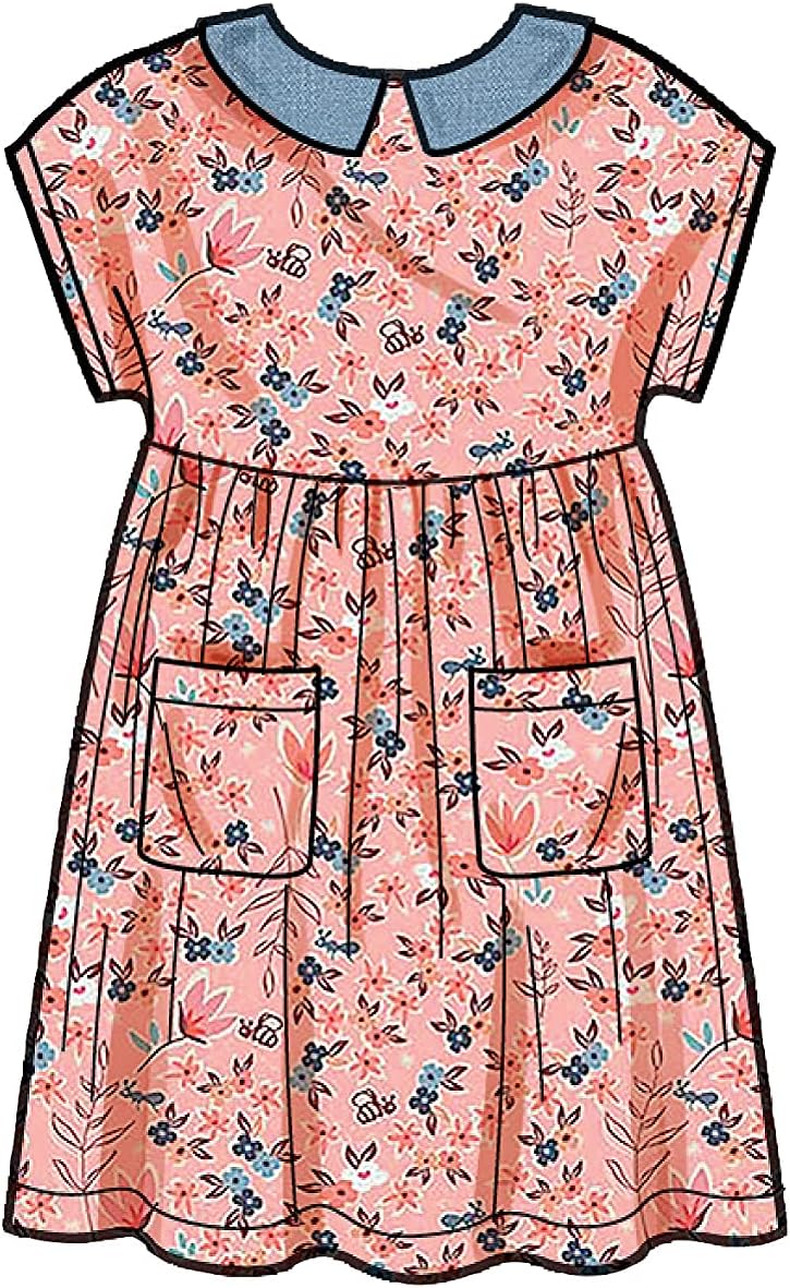 Simplicity 9280 Children's Knee-Length Dress, Top & Knit Leggings Sewing Pattern, Sizes 3-8