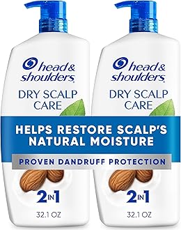 Head & Shoulders Anti-Dandruff Shampoo and Conditioner, Dry Scalp Care 2-in-1 Twin Pack, 1% Pyrithione Zinc and Almond Oil, for Itch and Dryness Relief, 32.1 fl oz Each