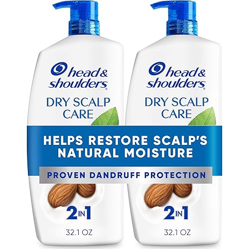 Head & Shoulders Anti-Dandruff Shampoo and Conditioner, Dry Scalp Care 2-in-1 Twin Pack, 1% Pyrithione Zinc and Almond Oil, for Itch and Dryness Relief, 32.1 fl oz Each