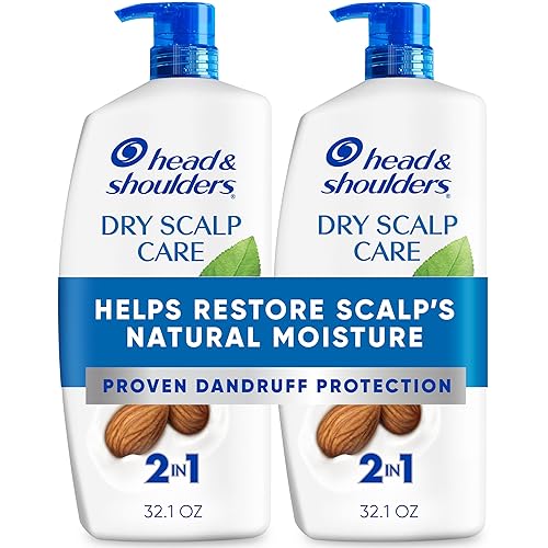 Head & Shoulders Anti-Dandruff Shampoo and Conditioner, Dry Scalp Care 2-in-1 Twin Pack, 1% Pyrithione Zinc and Almond Oil, for Itch and Dryness