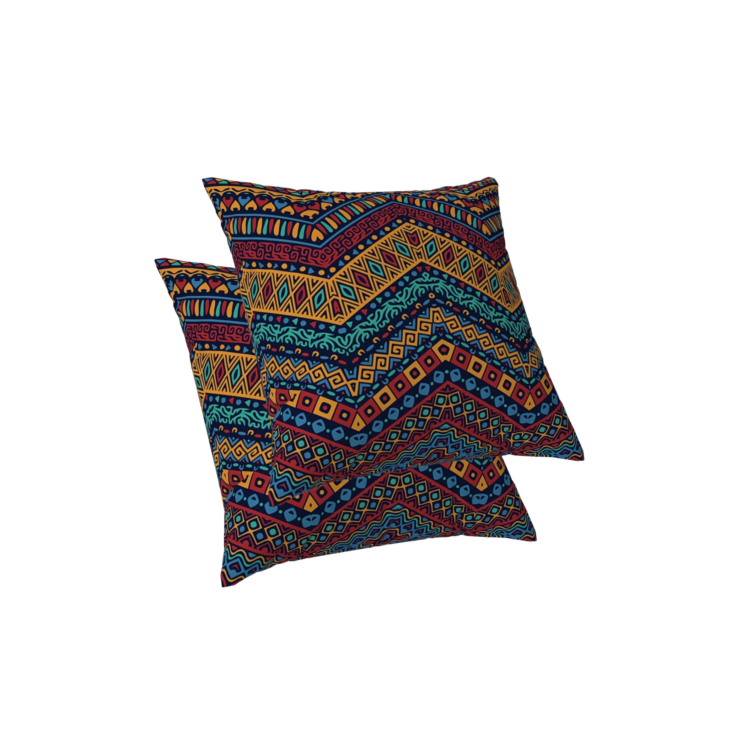 ggaimwf Boho Linen Cushion Covers for Sofa Bed Throw Pillow Hippie Bohemian Ethnic Style Yellow Chevron Handmade Square Cushion Cases with Invisible Zipper
