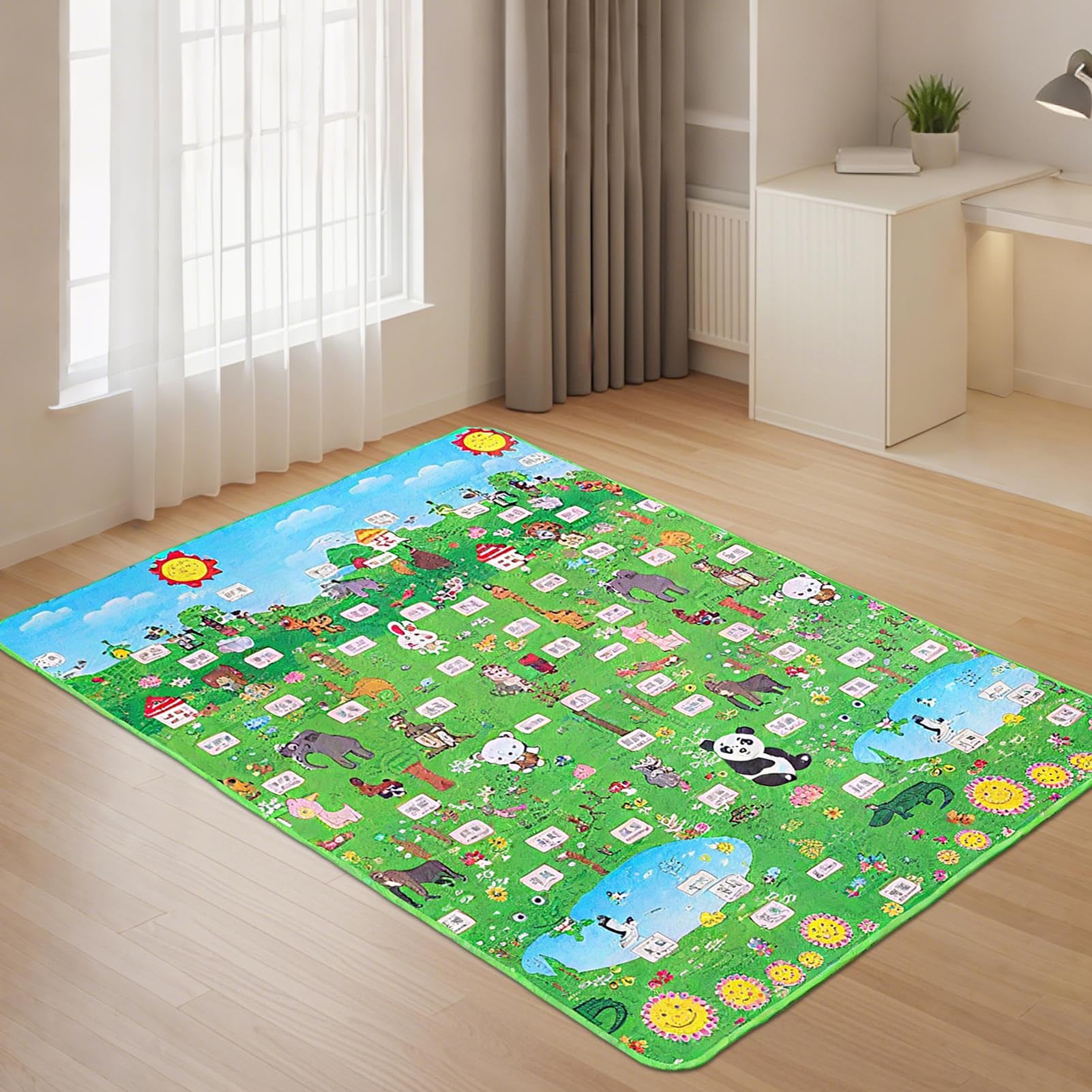 Alfombra de Juego Infantil Alfombra Plegable para el Gateo 200 x 180 cm en