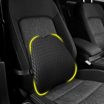 Lumbar Support Pillow for Office Chair,Memory Foam Back Lumbar Support Pillow,Relieve Back Pain,3D Breathable Fabric&Shoulder Strap Fixation,Back Support for Office Chair/Wheelchair/CarBlack