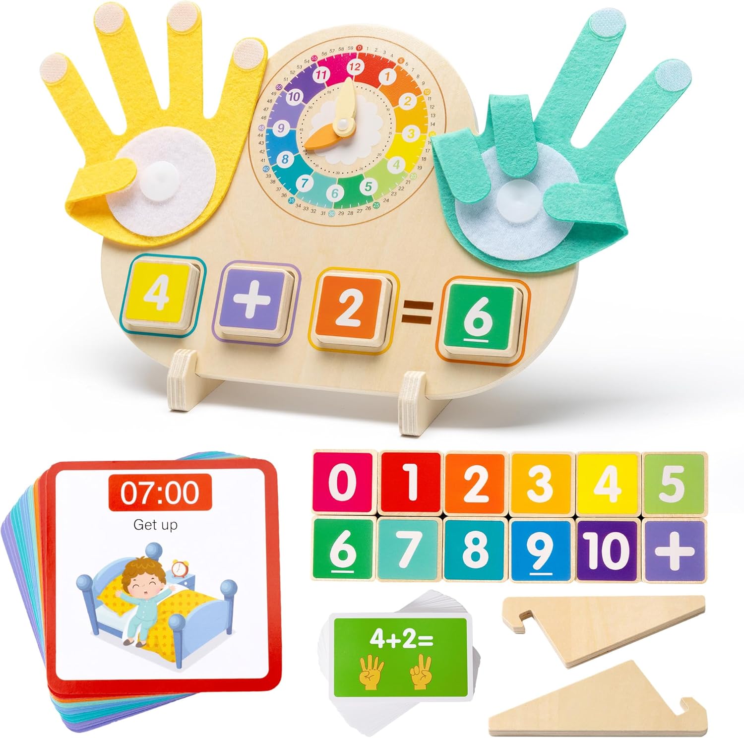 QEF Montessori Toys for 3 4 5 Year, Educational Math Manipulatives Number Counting Blocks for Kids, Preschool Learning Toys for Toddlers 2-4