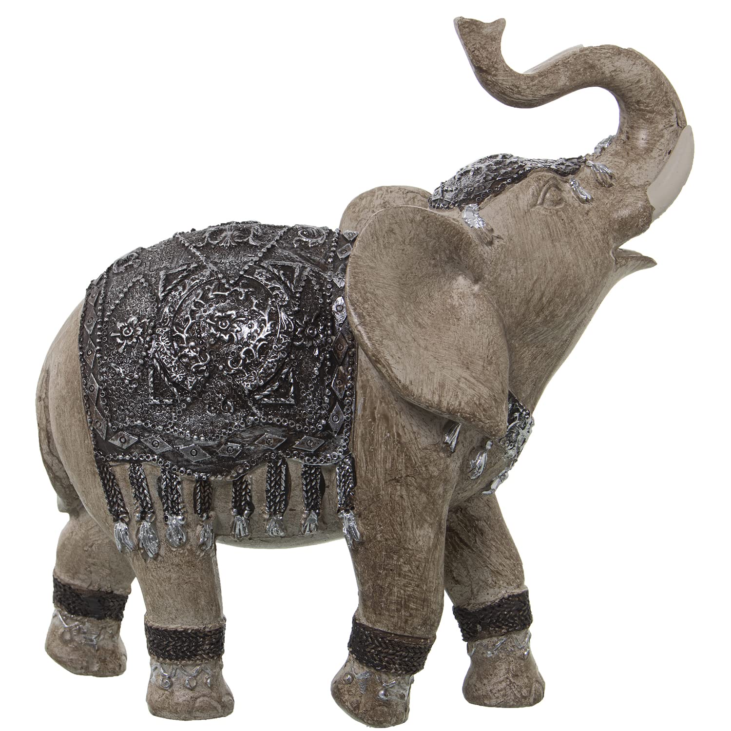 Statue éléphant résine couleur or bibelot tendance salon maison 21x9x21cm
