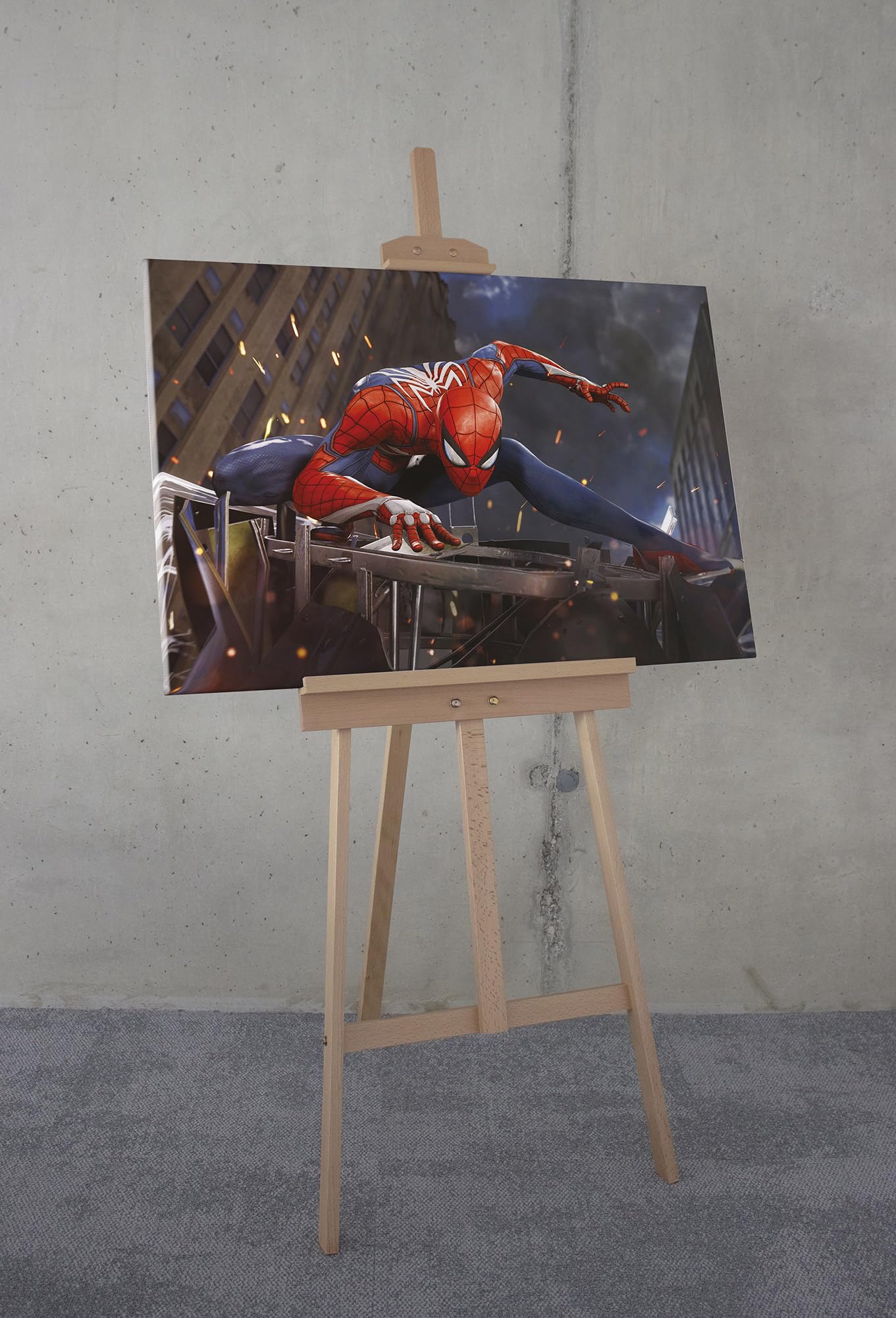 Komar Keilrahmenbild - Marvel Spider-Man Landing - Größe: 90 x 60 cm