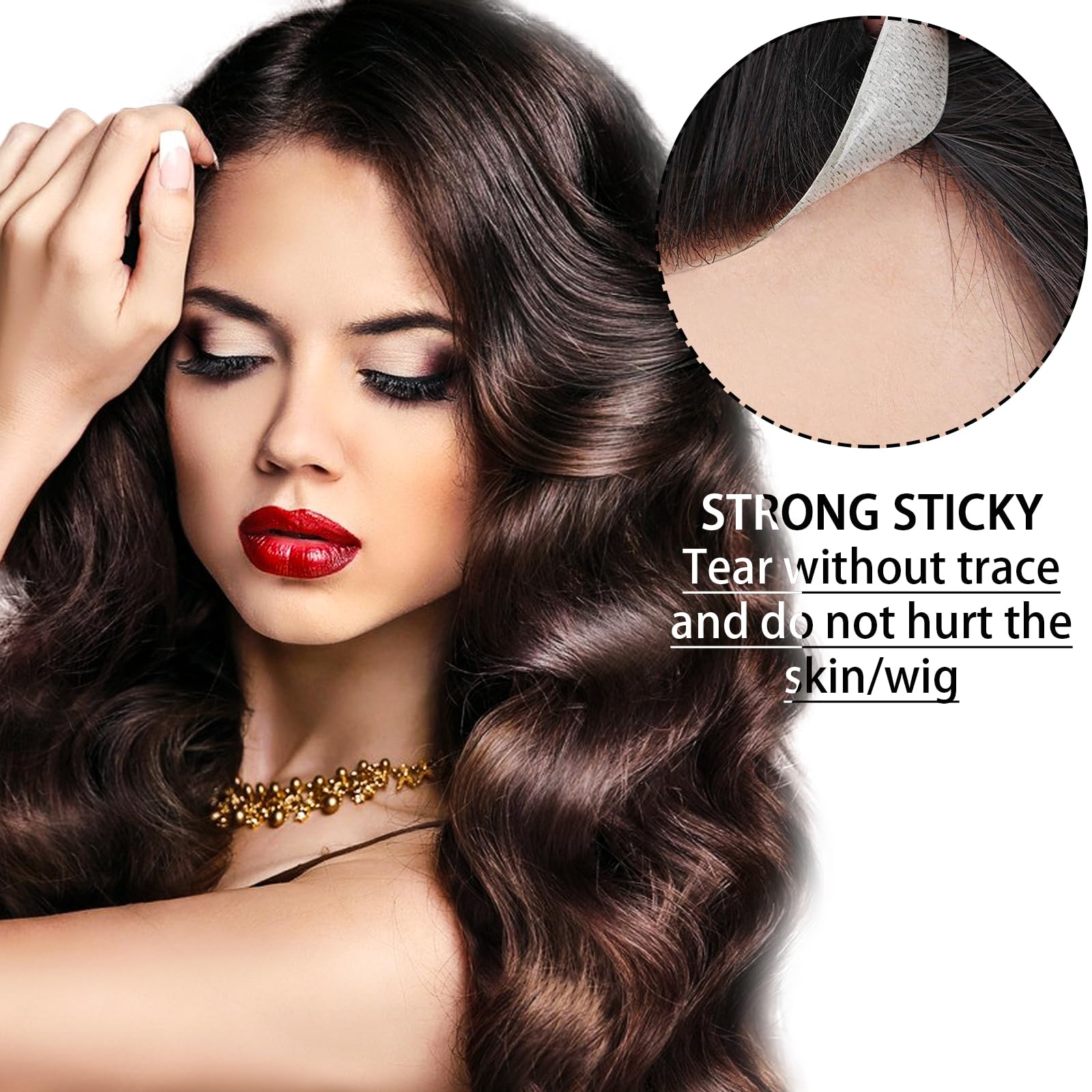 DKDDSSS 240PCS Nastro Adesivo Per Extension Capelli, Nastro Biadesivo per Extension di Capelli, per la Sostituzione della Trama dei Capelli, 4 x 0,8 cm