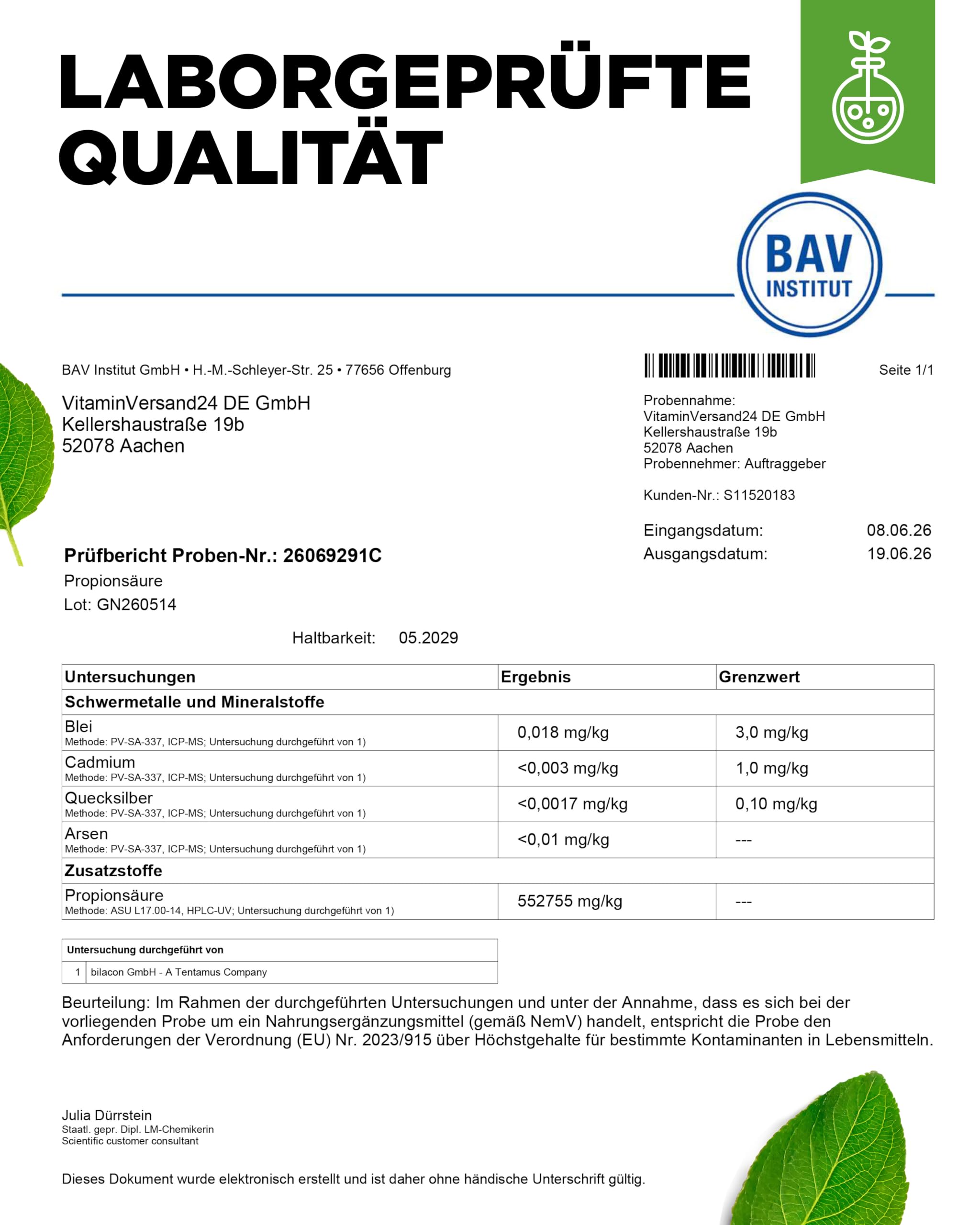vit4ever Propionsäure (Natriumpropionat E281) - 300 vegane Kapseln | 500 mg pro Kapsel, Kurzkettige Fettsäure, Premium Qualität