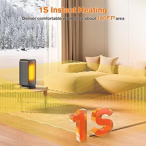 Miniatura 2 de Calentadores de espacio eléctricos portátiles para uso en interiores, mini calentador de espacio y ventilador, calentador de escritorio pequeño para
