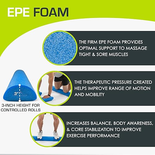 Miniatura 3 de ProsourceFit Rodillos de espuma flexible para masaje muscular, terapia física, ejercicios de equilibrio y estabilización
