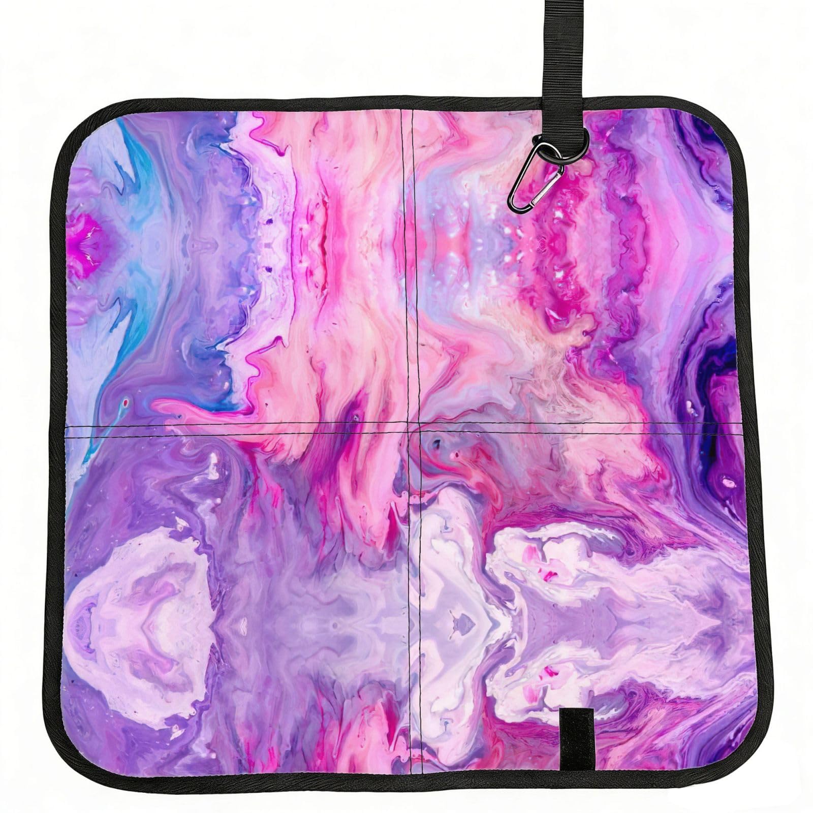 VCzsdff Marble Purple Colorful Print Portable Seat Cushion Folding Bleacher Pad Compact Picnic Sitting Mat Polyester 40cm