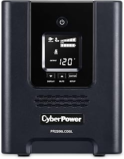 CyberPower PR2200LCDSL 2070VA/1980W Sinewave UPS with AVR, LCD Panel, 7 Outlets - Mini-Tower for Servers & Telecom