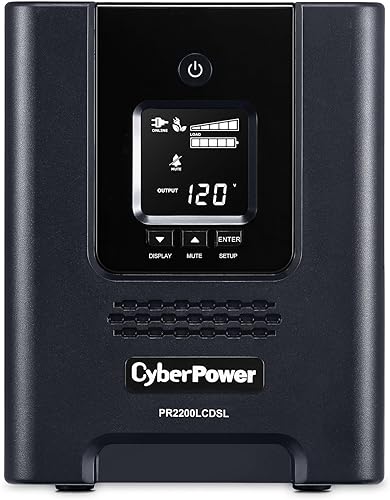 CyberPower Sistema UPS de onda sinusoidal con aplicación inteligente PR2200LCDSL, 2070VA/1980W, 7 tomas, AVR, minitorre