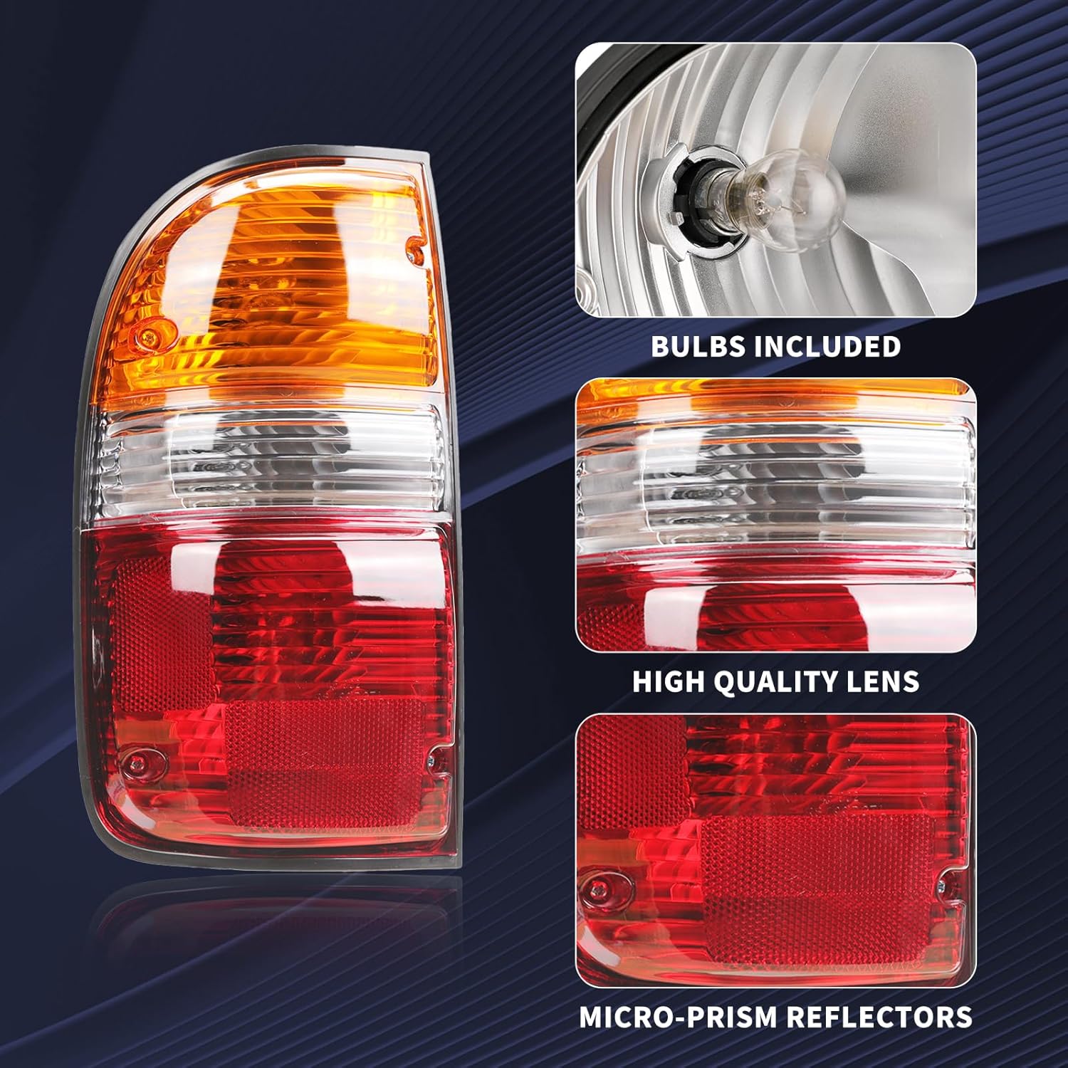 Taillight Assembly Compatible with 2001 2002 2003 2004 Toyota Tacoma Rear Lamp Replacement OE Style Passenger Side ﻿ (Left (1 piece))