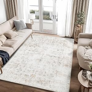 Dotiiorug Washable 8 10 Area Rug for Living Room Vintage Floral Rug Soft Non Slip Stain Resistant Boho