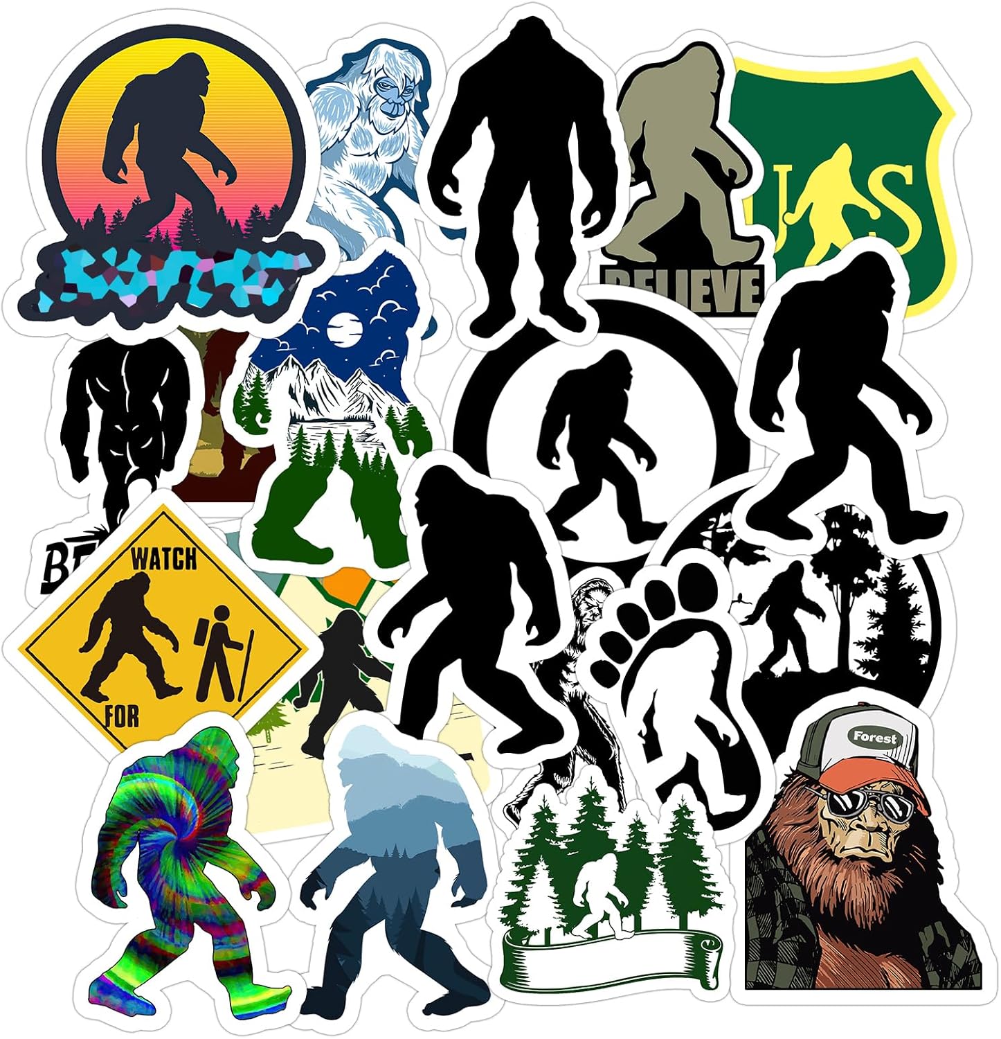 Nature Wild Man Stickers(20 Pcs,Large Size). Vinyl Decals Gifts Merch Party Supplies for Water Bottles Skateboard Luggage Laptop Kids Teens Adult
