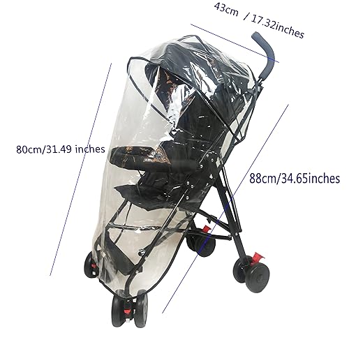 Miniatura 2 de Funda de lluvia para cochecito de bebé, para cochecito de bebé, cochecito de viaje ligero, resistente al viento, impermeable, accesorios compactos