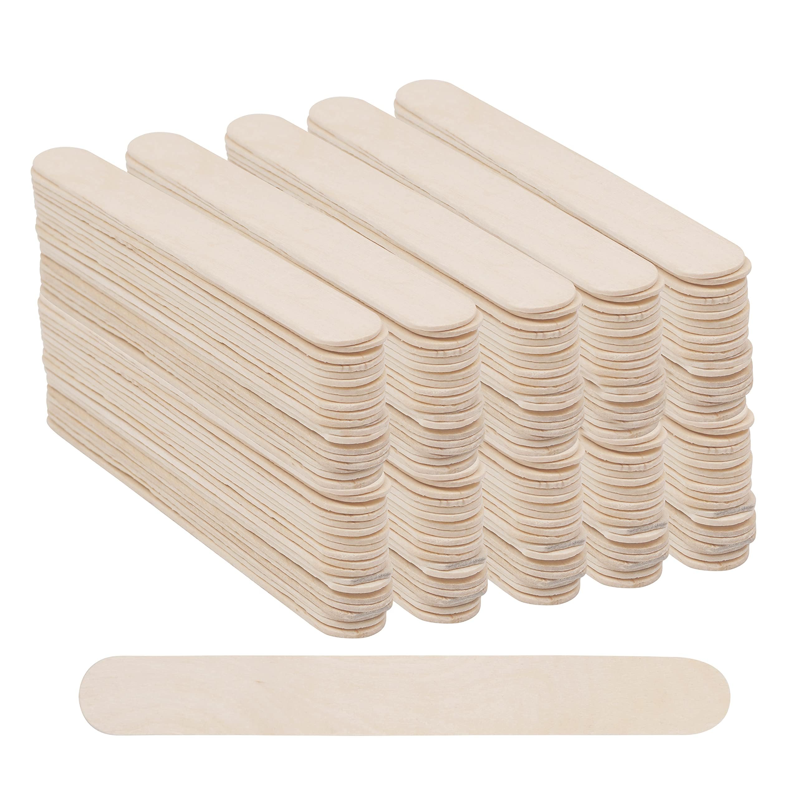 Belle Vous Baton de Lecca-lecca in legno naturale (confezione da 300) – 1,6 x 14,8 cm – Bastone di ghiaccio in legno massiccio liscio – per progetti artistici, lavori manuali per bambini e etichette