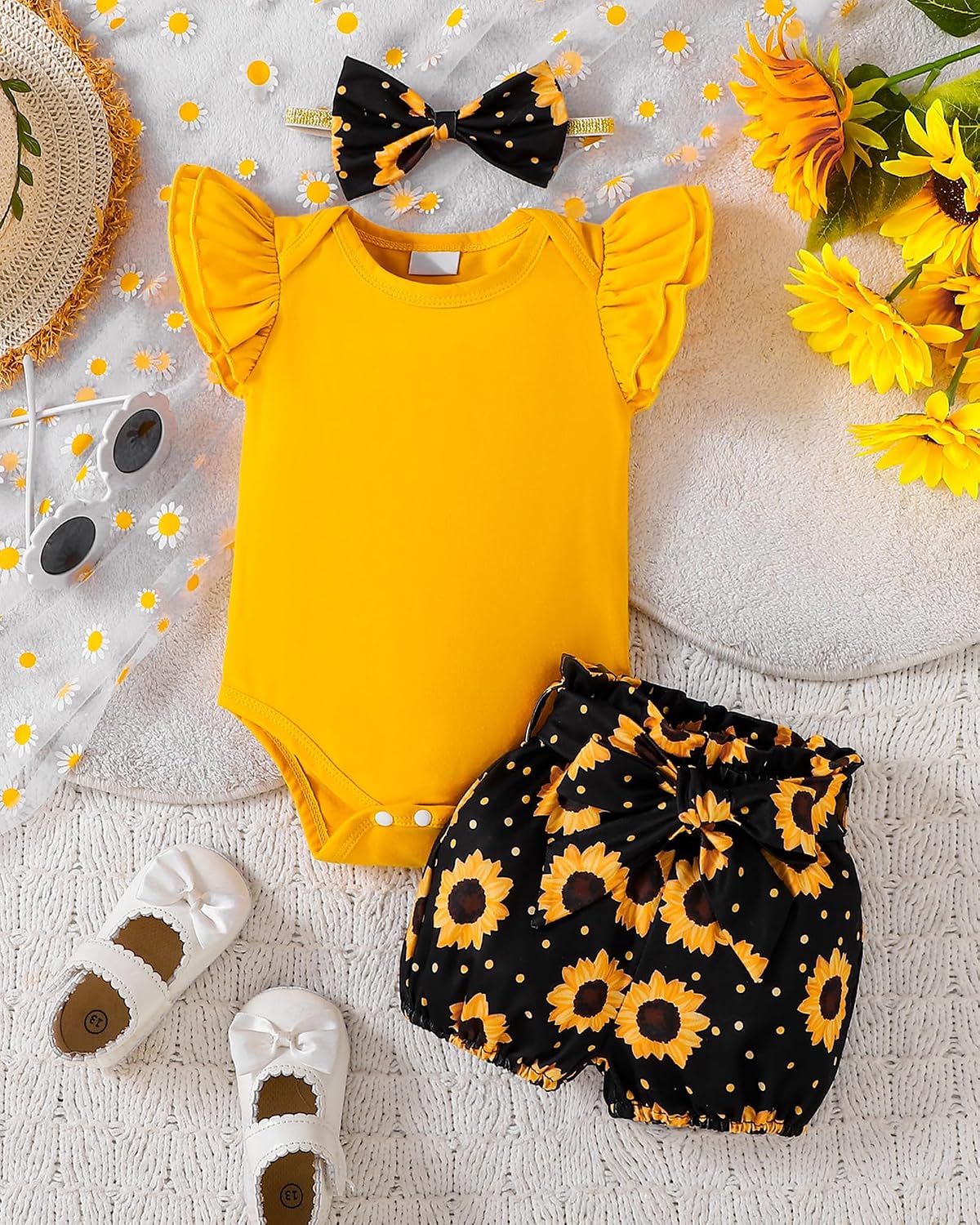 Newborn Infant Clothes Baby Girl Dress Summer Toddler Outfit Cute Girl Romper Skirt Set+Headband