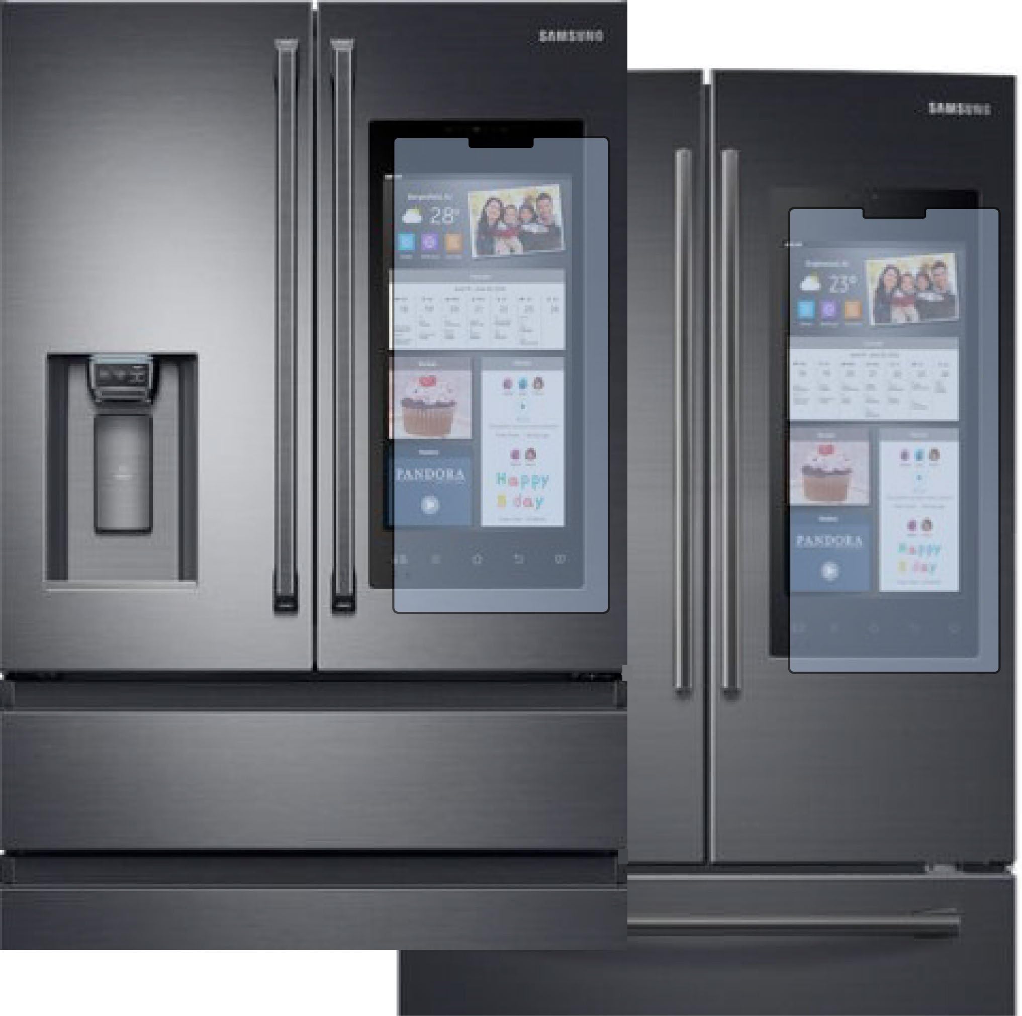 AD1000 Screen Defender/Protector for Samsung 3 or 4 door (2018) French style fridge w/HUB Display- Clear Model Specific, see below
