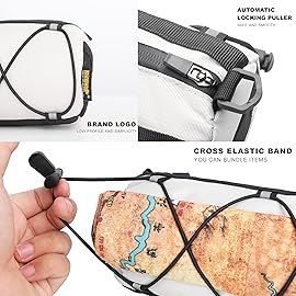 Rhinowalk Bike Handlebar Bag Bicycle Front Bag Shoulder Bag Storage Bag with Shoulder Strap for Road Mountain Bike Cycling Travel (White)