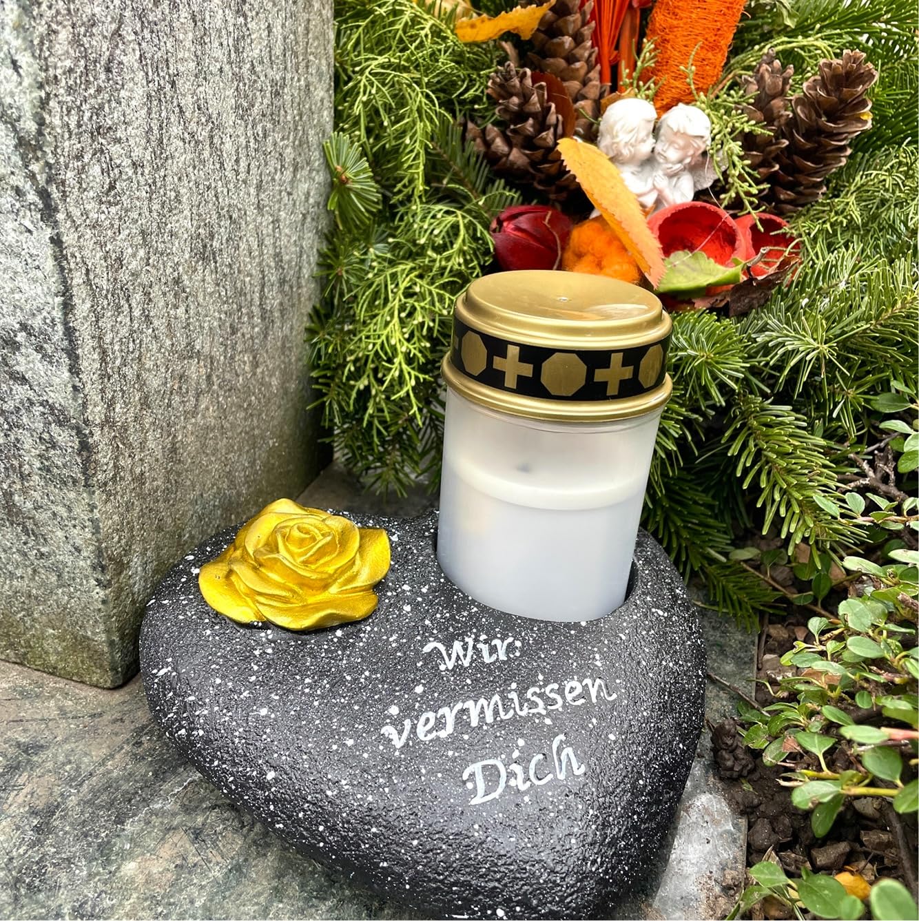 Décoration funéraire, Herz groß, schwarz