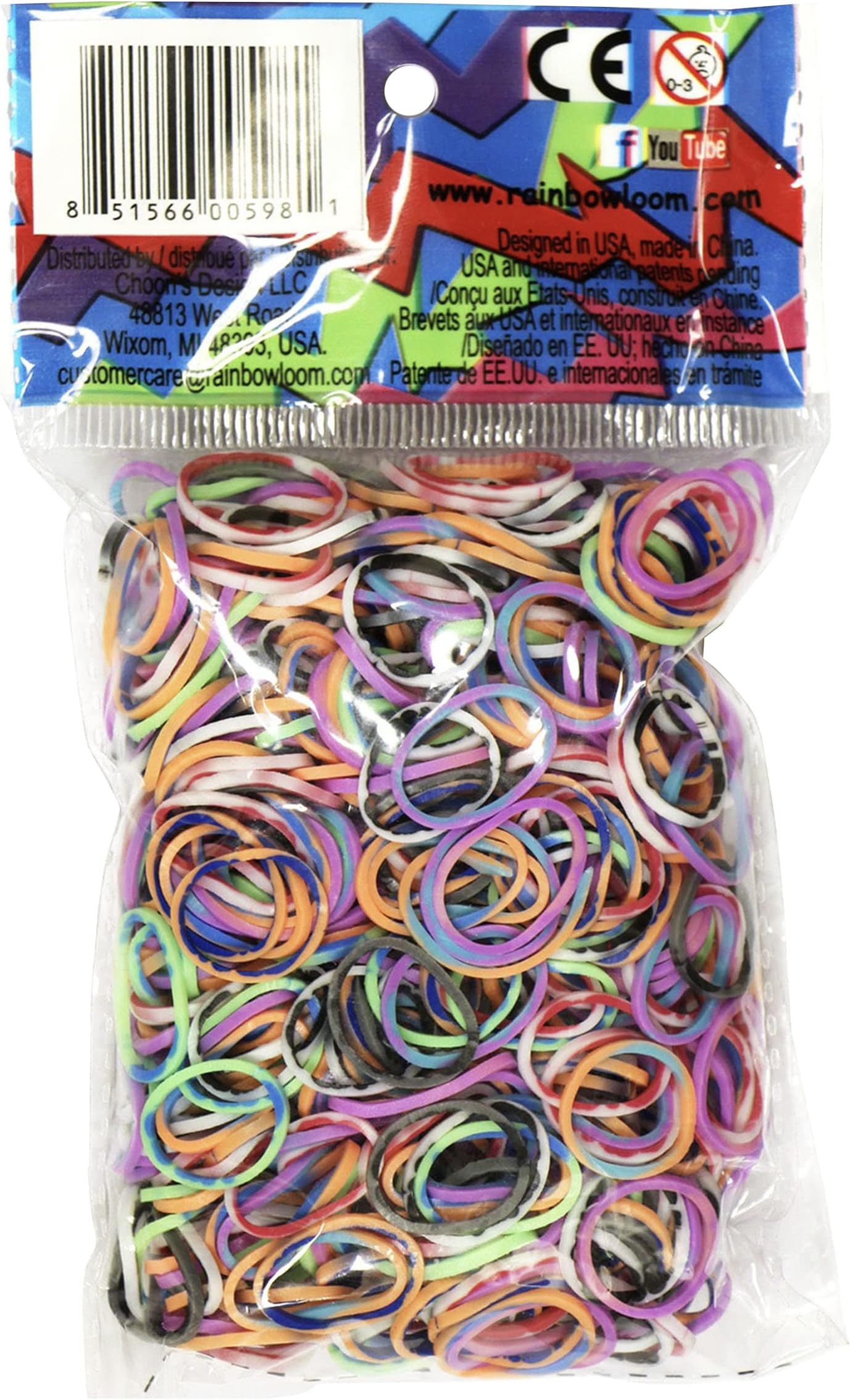 Rainbow Loom® Assorted Tie Dye Rubber Bands with 24 C-Clips (600 Count)