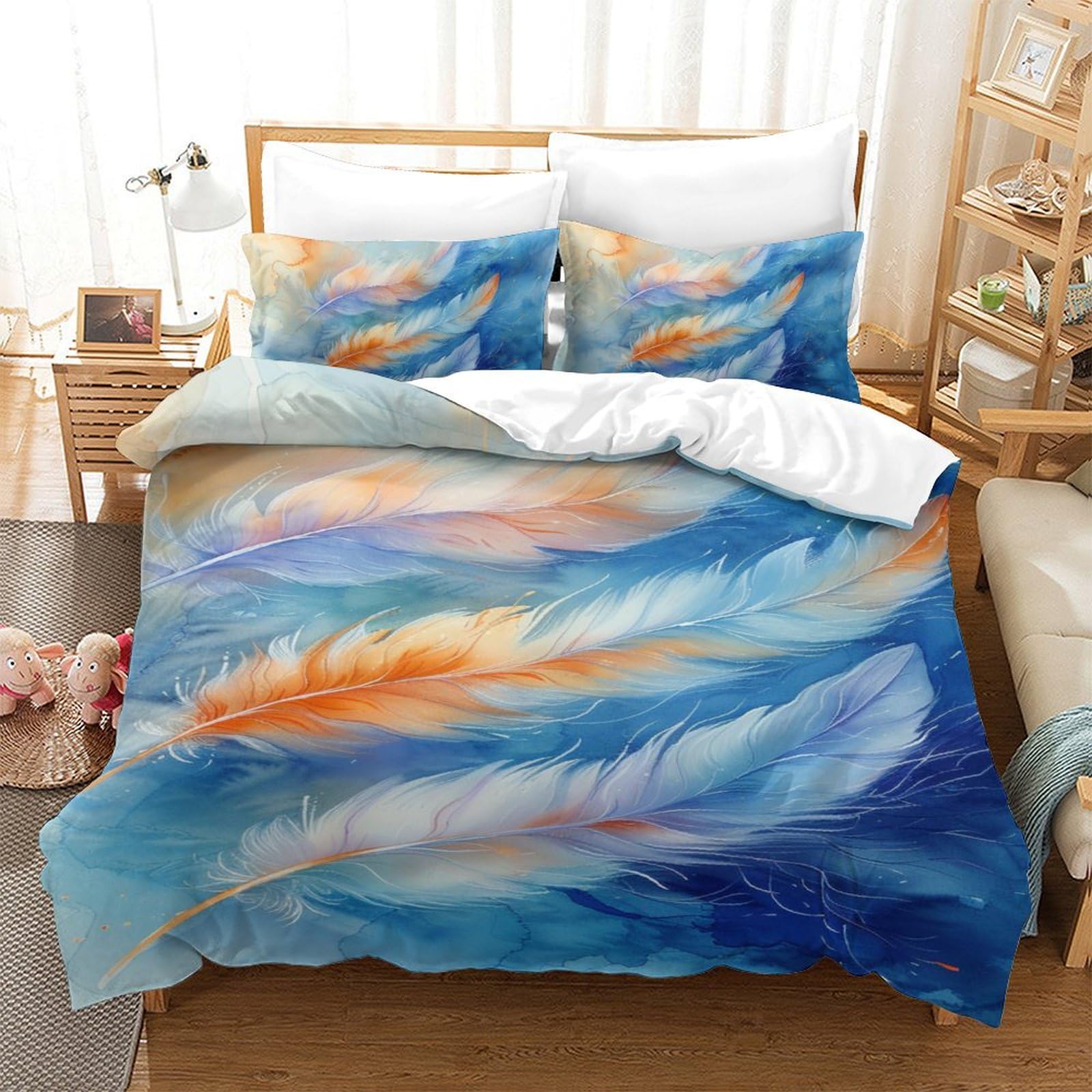 Housse de couette plumes en microfibre 140x200 cm avec taies