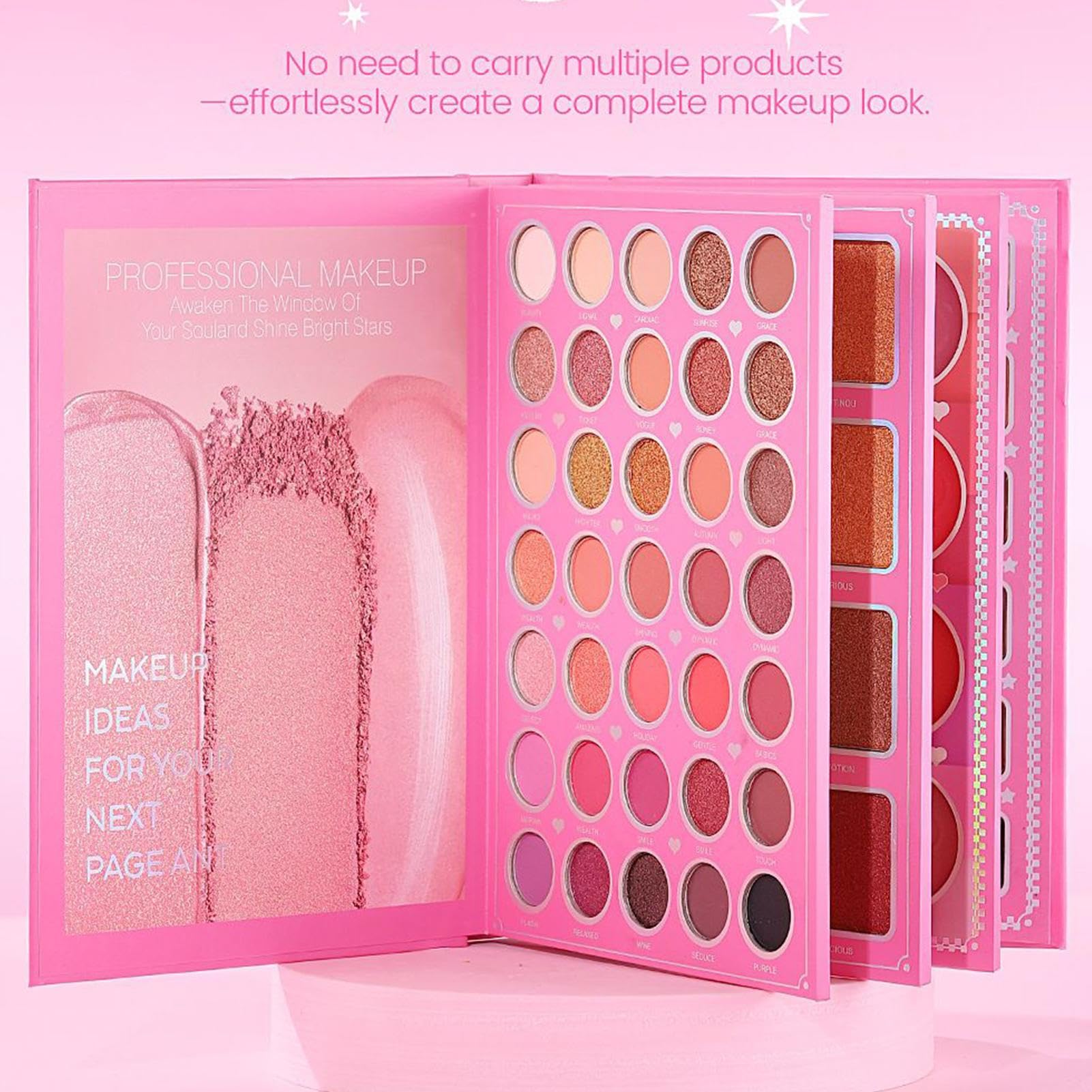 Paleta de Sombras de Ojos Cosméticos de Belleza Duraderos y a Prueba de | Paleta de Maquillaje con Sombras Mate y Brillante Para Mujeres Esposas Novias Madres Viajes al Aire Libre Citas