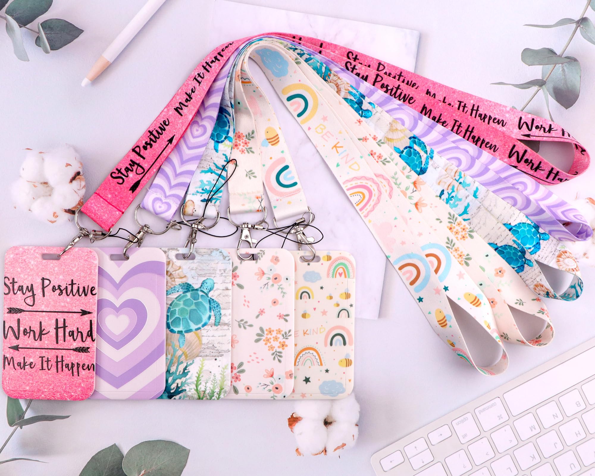 Juanooo Sea Turtle Lanyard with Card Holder Cute Keychain Neck Lanyard Strap for Keys ID Badge for Women Men Kids Teachers Cool Cruise Ship Card School ID Holder - Image 4