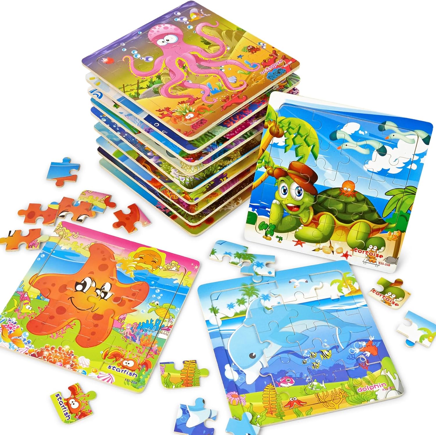 Vileafy Under The Sea Party Favors for Kids – 12 Pack Ocean Animal Wooden Puzzles with Gift Bags – 20-Piece Mini Jigsaw Toys for Boys & Girls Ages 4-8 – Birthday Return Gifts, Classroom Prizes Vileafy Under The Sea Party Favors for Kids – 12 Pack Ocean Animal Wooden Puzzles with Gift Bags – 20-Piece Mini Jigsaw Toys for Boys & Girls Ages 4-8 – Birthday Return Gifts, Classroom Prizes
