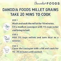 Vista 9 de Danodia Foods Mijo de grano entero (Ragi) - 2 libras (33.51 oz) Superalimento orgánico, sin cáscara, sin pulir, sin gluten, natural Alto