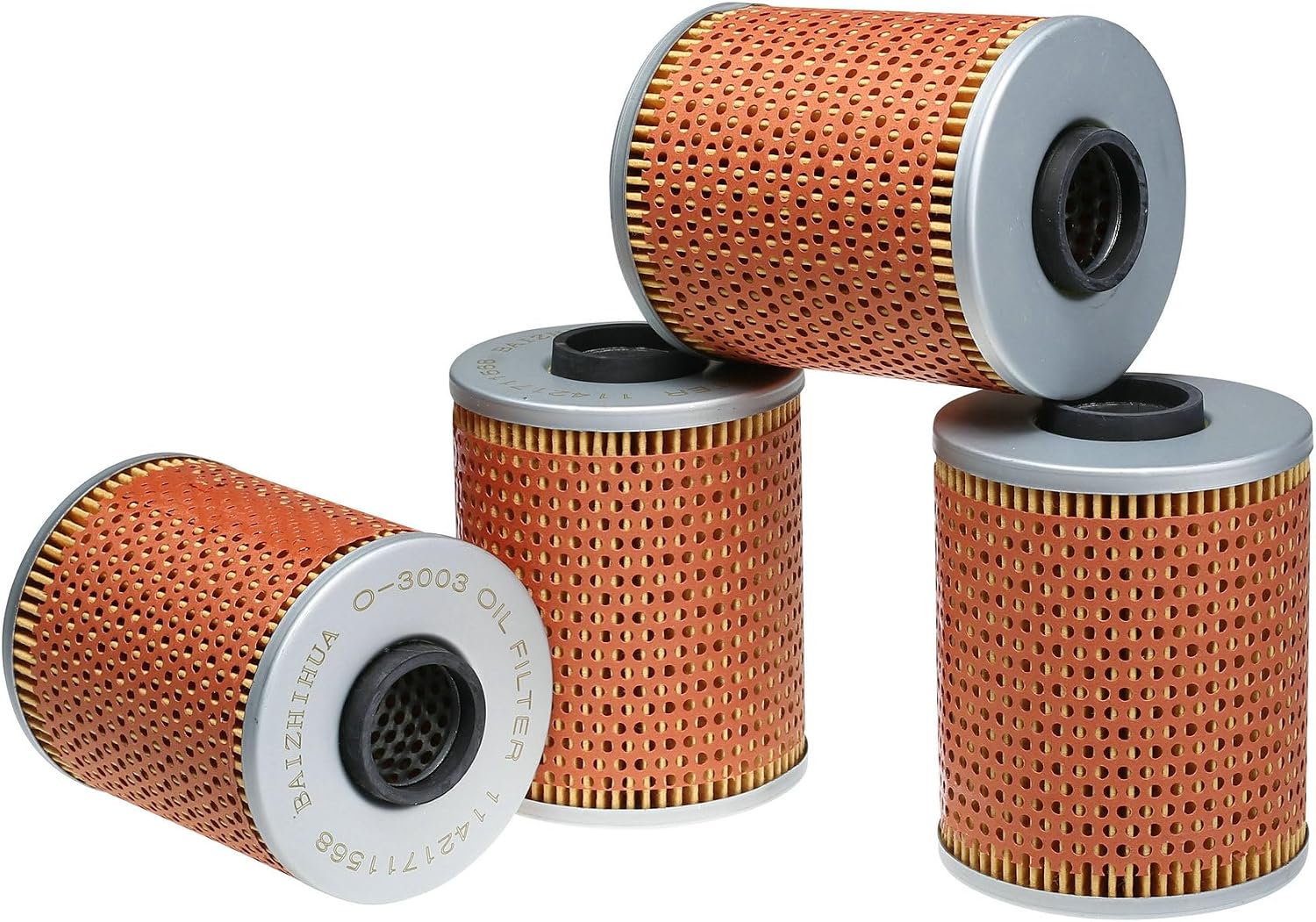 4 Pcs BAIZHIHUA O-3003 Oil Filter Replaces HU926/3X, 11421711568, 11421730389, OX 68D Fits BMW 1991-1995 E36 E34 325i 325is 320 325 328 2.5L 3.0L 3.2L, E36 E34 Coupe Sedan Wagon 2.0-2.8L 1989-1999