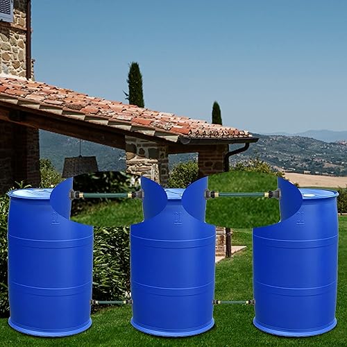 Miniatura 6 de Kit de conectores de cubo de lluvia (paquete de 2) con 2 mangueras de 8 pulgadas de identificación de 34 pulgadas, 4 accesorios de mamparo de PVC ID