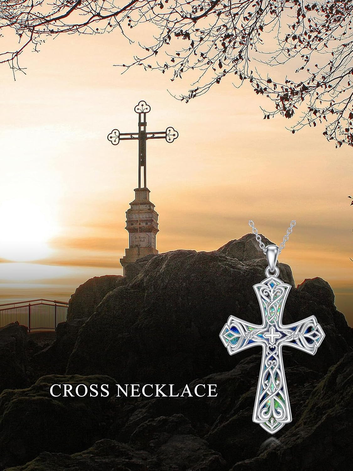 Seiyang 925 Sterling Silver Mustard Seed/Cross/Star of David/Triquetra Trinity Knot/Celtic/Claddagh Necklace Christian/Irish Jewelry Gifts for Women Mom Her - Image 6