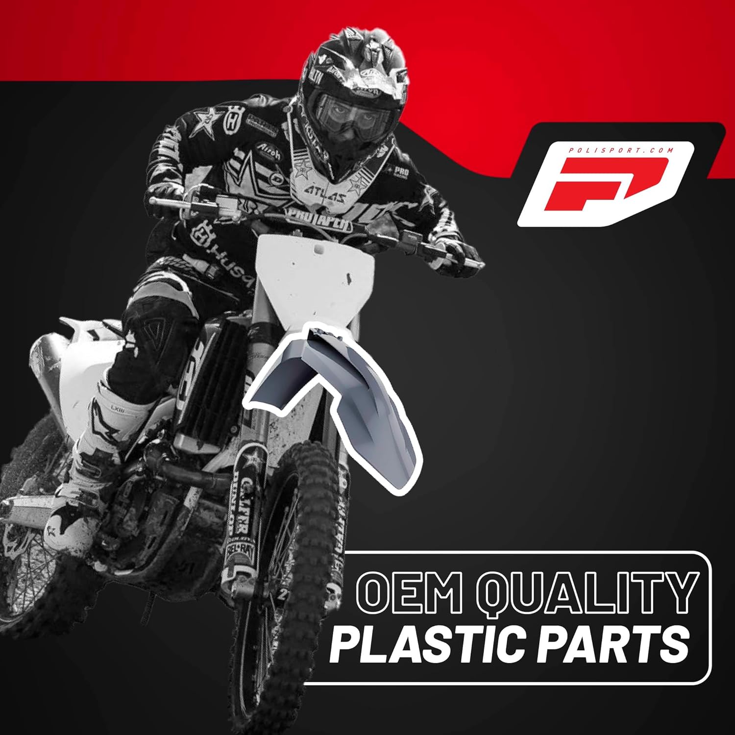 Polisport Motocross (MX) Replica Plastic Kit for KTM SX/SX-F XC/XC-F (2019-22) Dirt Bike – OEM Quality, Durable, Flexible & Perfect Fit – Nardo Gray