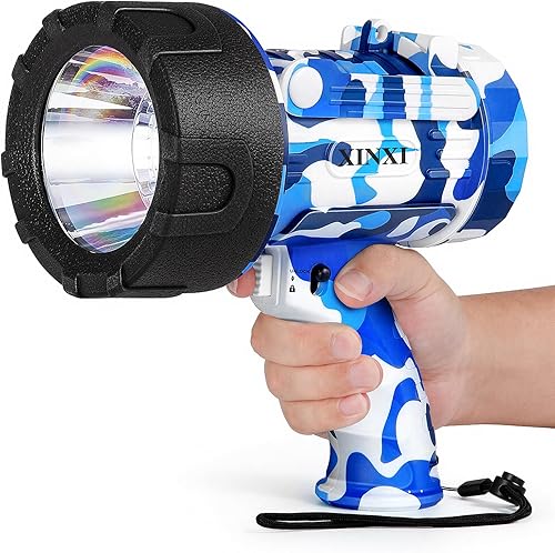 XINXI Foco recargable, linterna de alta potencia de 1,000,000 lúmenes, luz de búsqueda de mano impermeable IP67, con largo tiempo de funcionamiento