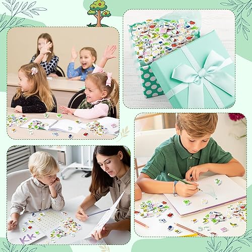 Miniatura 6 de ANGOLIO 60 mini borradores de primavera para niños a granel lindos insectos de dibujos animados Bee Hello Spring lápiz goma borrador encantador