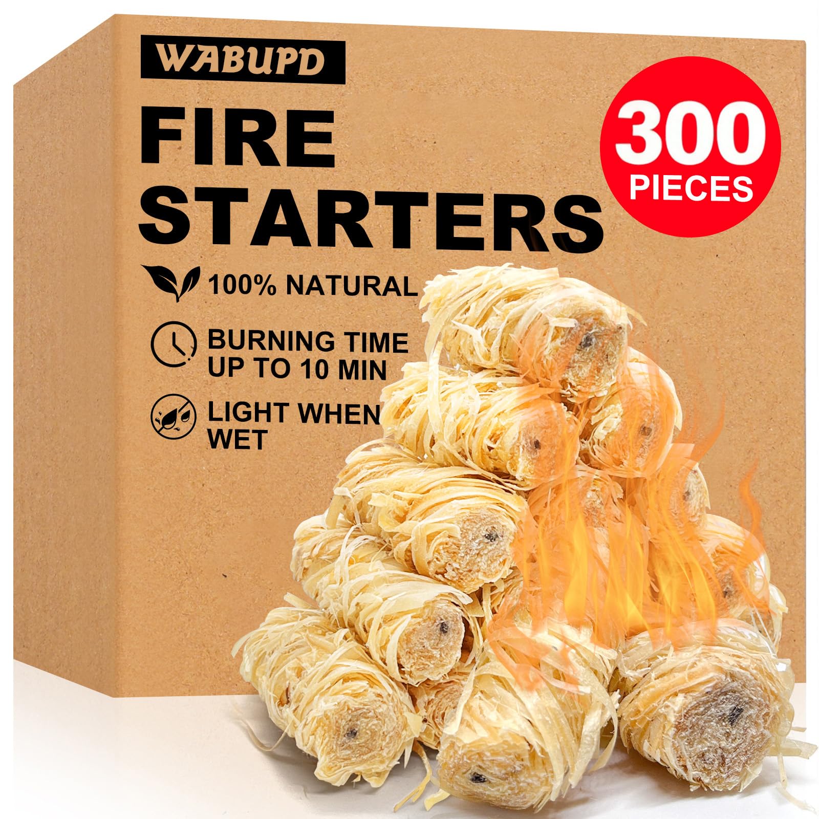 300 PCS Fire Starter, Fire Starter for Campfire, Light Compact Gear